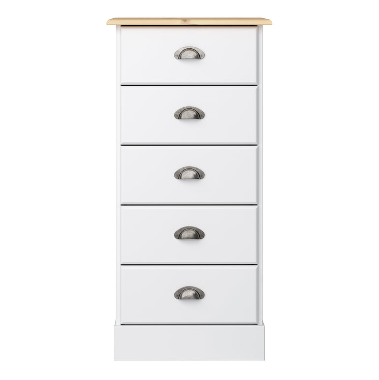 Avia 5 Drawer Chest White & Pine