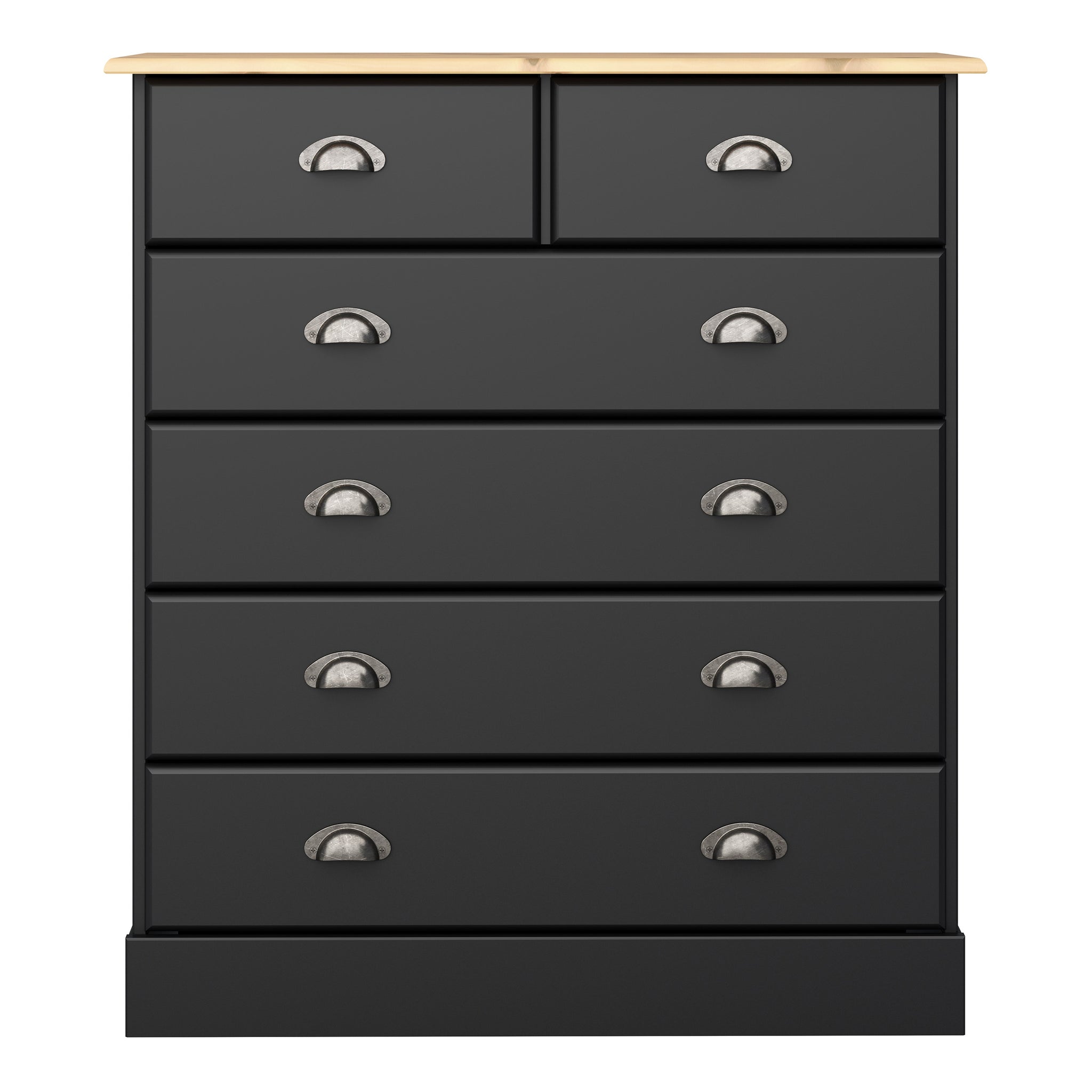 Avia 4+2 Drawer Chest Black & Pine