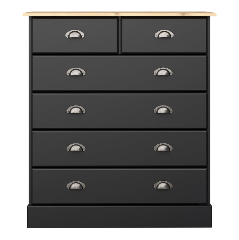 Avia 4+2 Drawer Chest Black & Pine