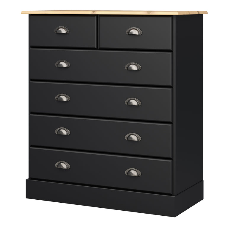 Avia 4+2 Drawer Chest Black & Pine