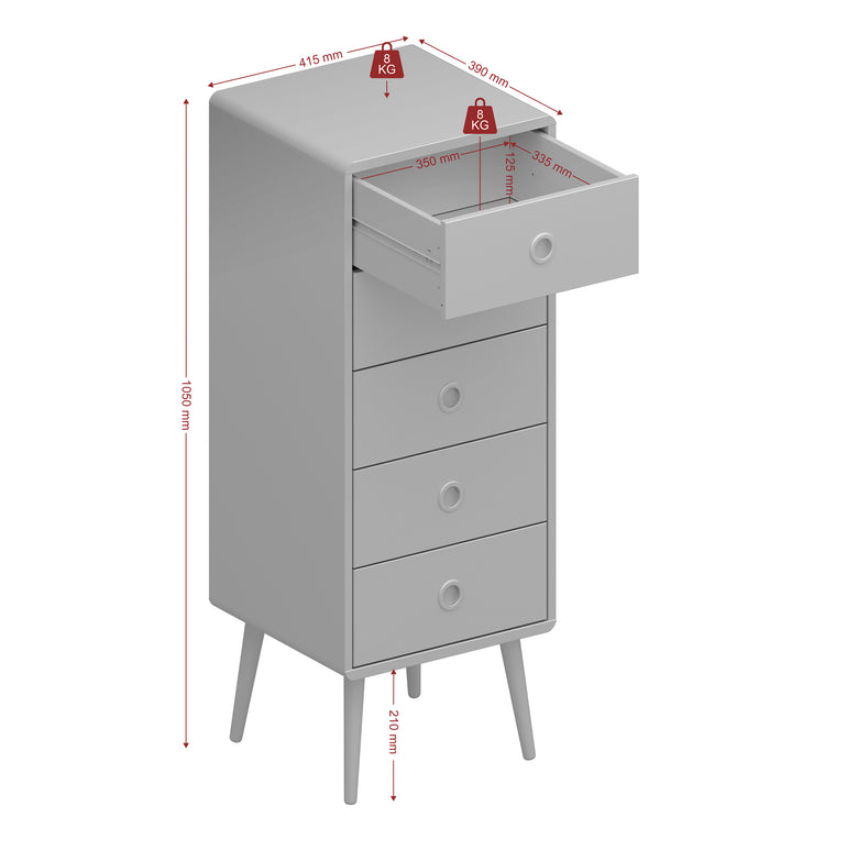 Soft Path5 Drawer Narrow Chest