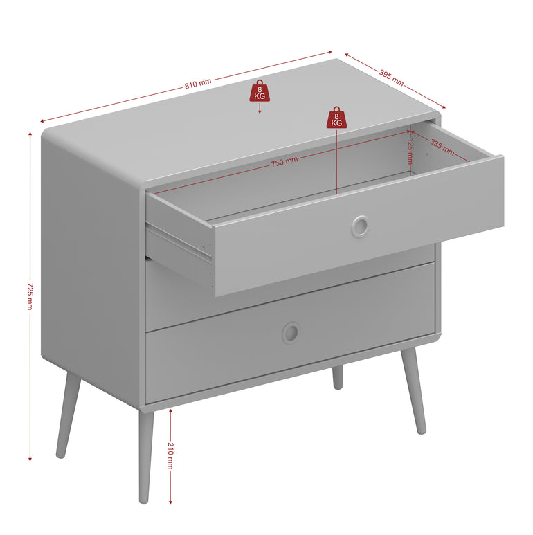 Soft Path3 Drawer Wide Chest