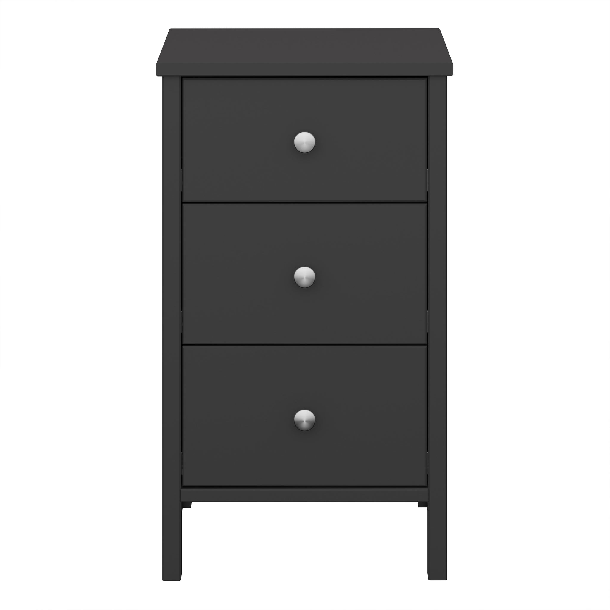 Tromso 3 Drawer Bedside Black