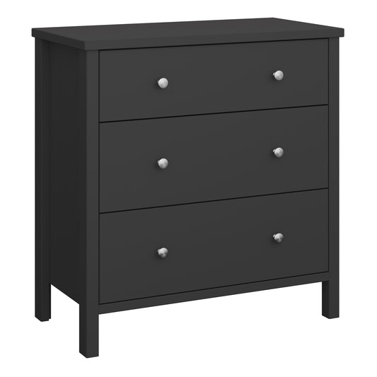 Tromso 3 Drawer Chest Black