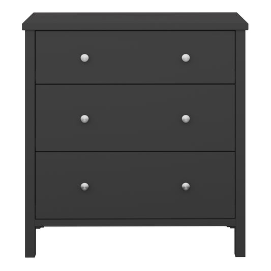 Tromso 3 Drawer Chest Black