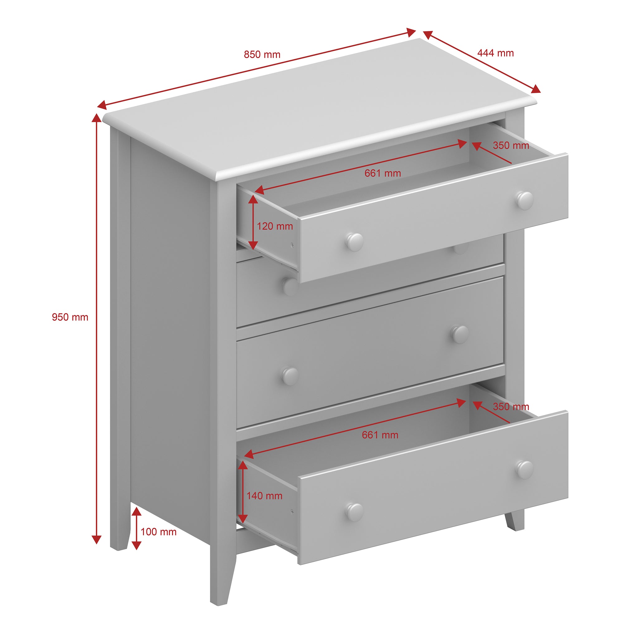 Charlton 4 Drawer Chest Pine