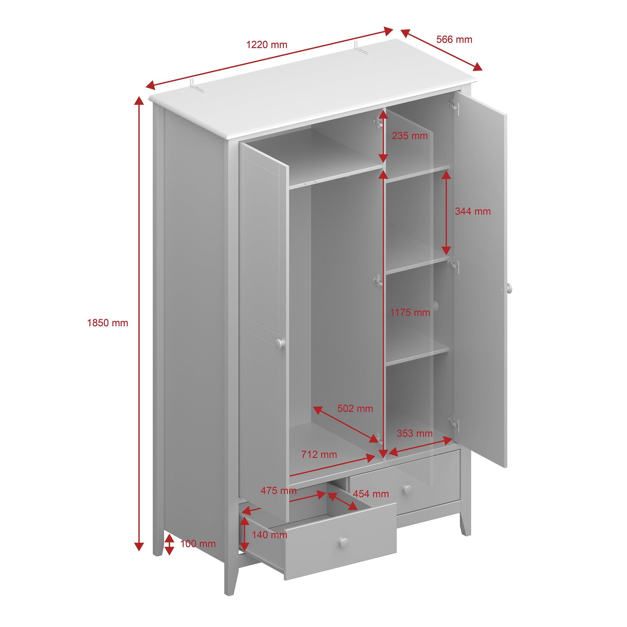 Charlton 3 Door Wardrobe