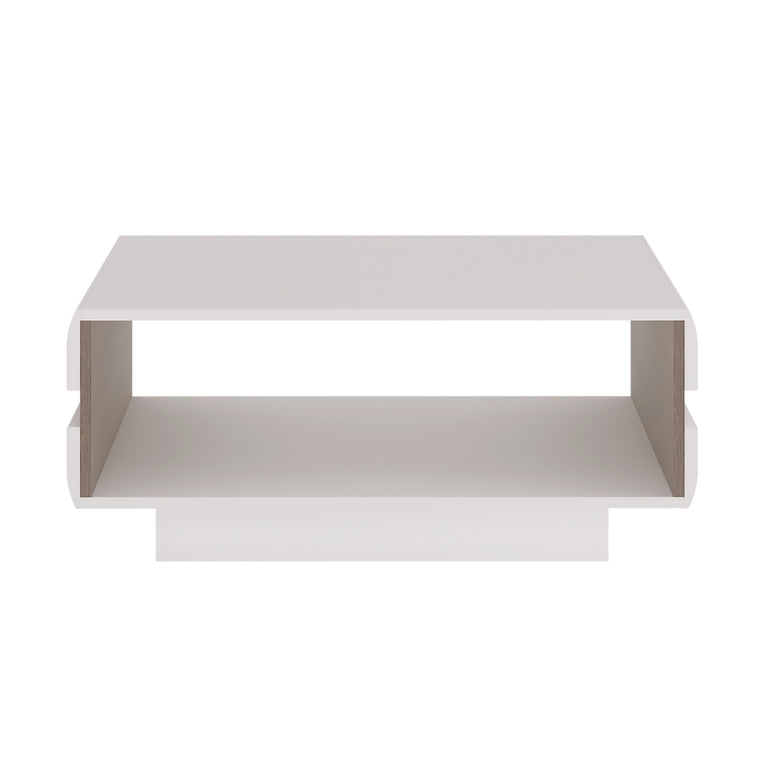 Notting hill Large Designer Coffee Table in White with Oak Trim