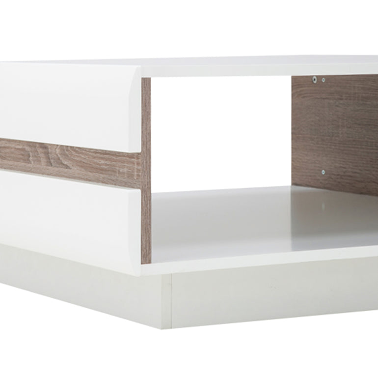 Notting hill Large Designer Coffee Table in White with Oak Trim