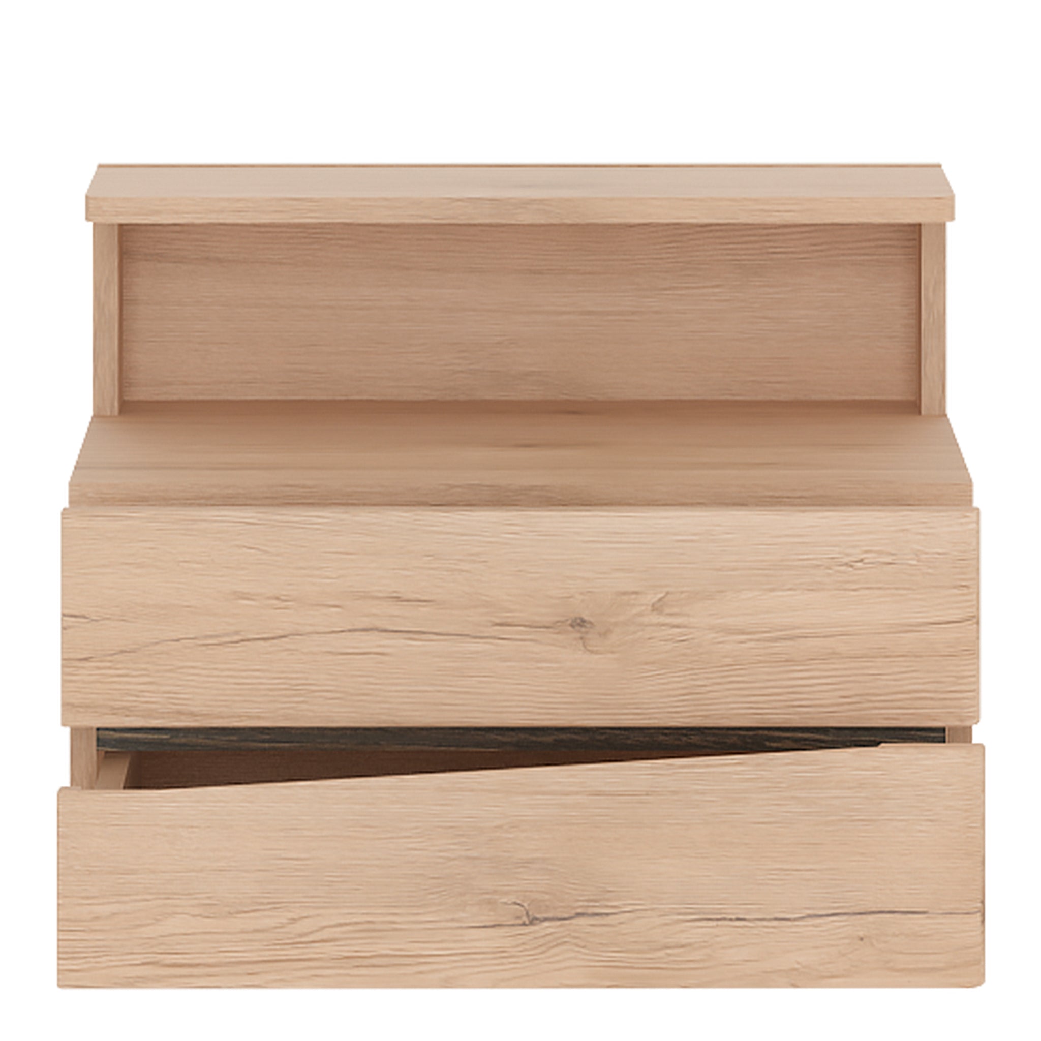 Notting hill 2 Drawer Bedside Cabinet RH Drawer (wall fixing) in Oak