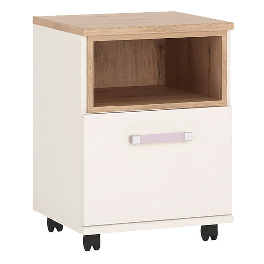 To Play 1 Door Desk Mobile in Light Oak and white High Gloss