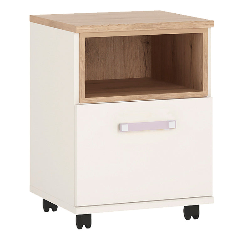 To Play 1 Door Desk Mobile in Light Oak and white High Gloss