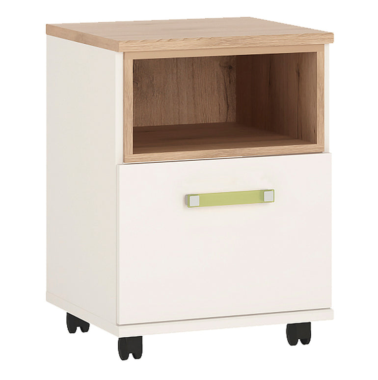 To Play 1 Door Desk Mobile in Light Oak and white High Gloss