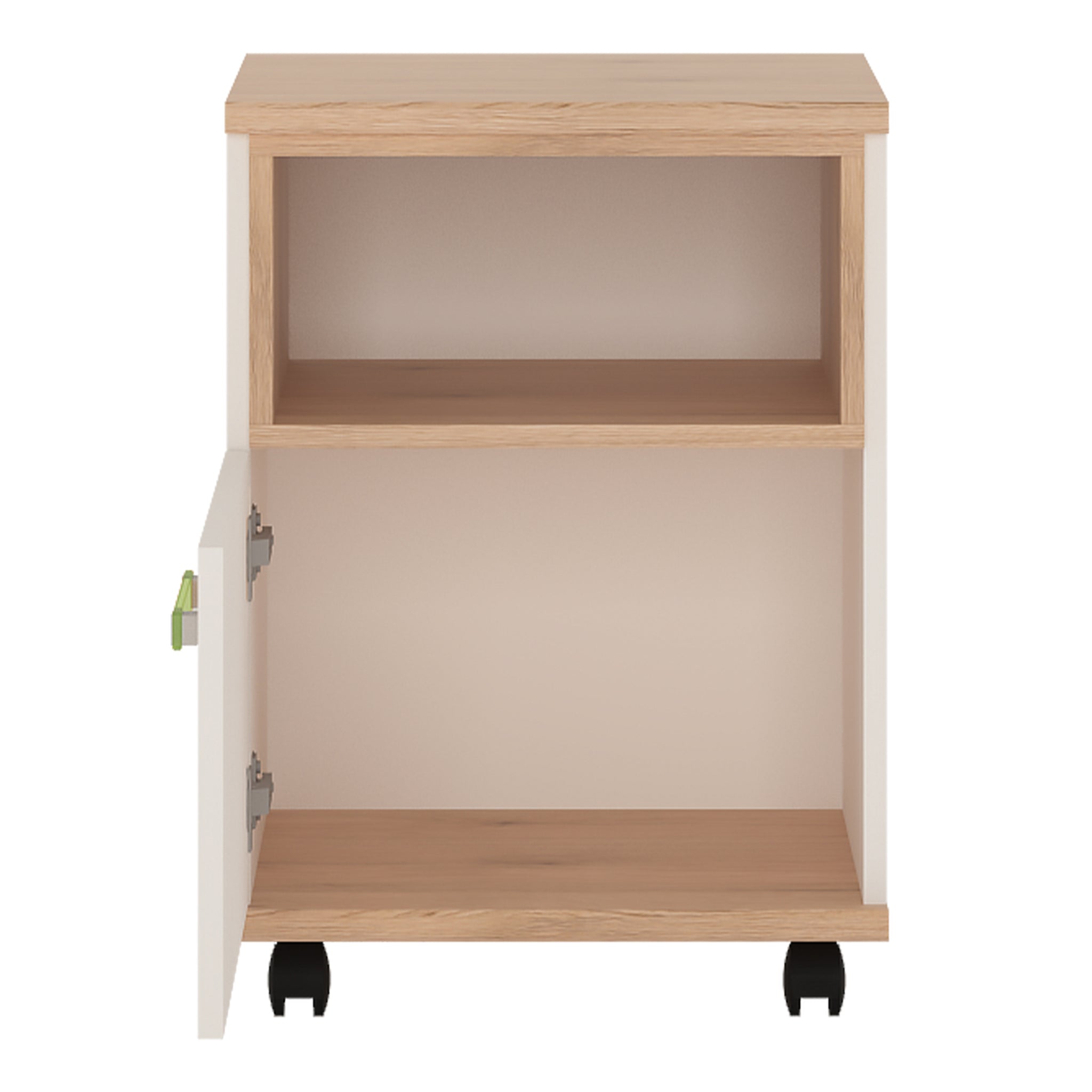 To Play 1 Door Desk Mobile in Light Oak and white High Gloss