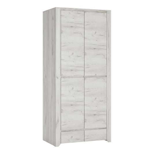 Seraph 2 Door 2 Drawer Fitted Wardrobe in White Craft Oak