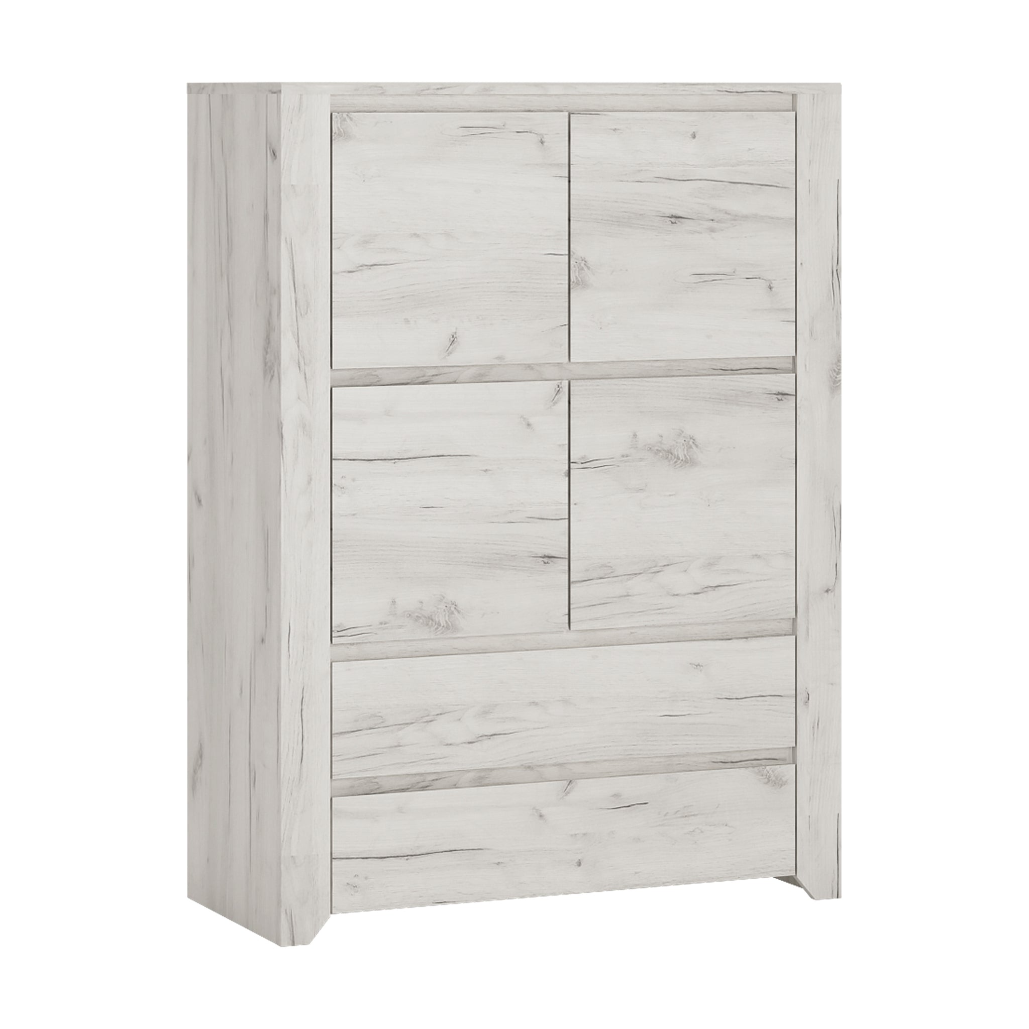 Seraph 4 Door 2 Drawer Cupboard in White Craft Oak