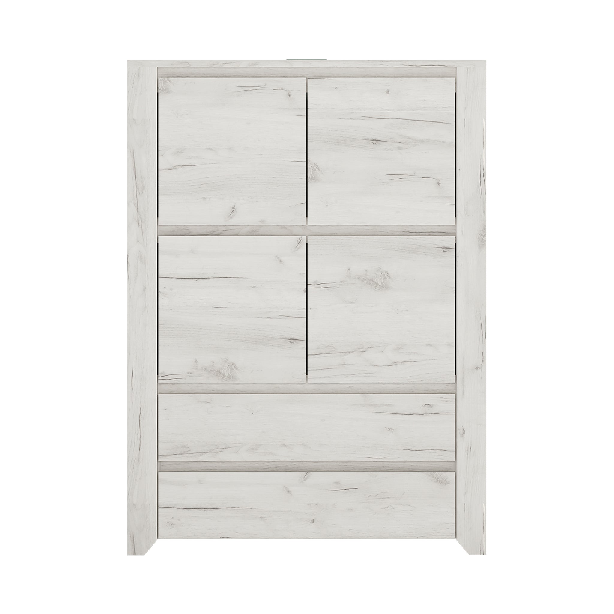 Seraph 4 Door 2 Drawer Cupboard in White Craft Oak