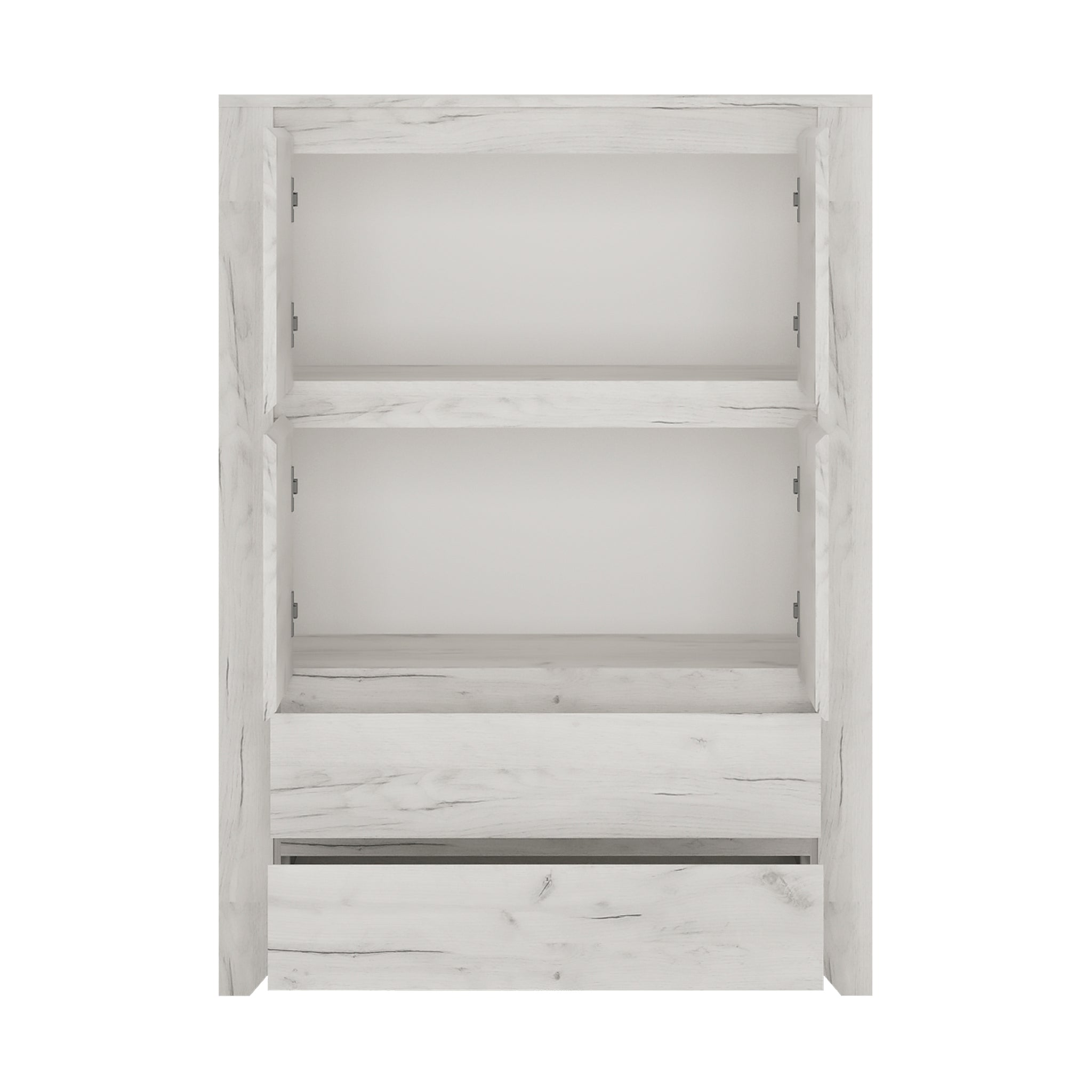 Seraph 4 Door 2 Drawer Cupboard in White Craft Oak