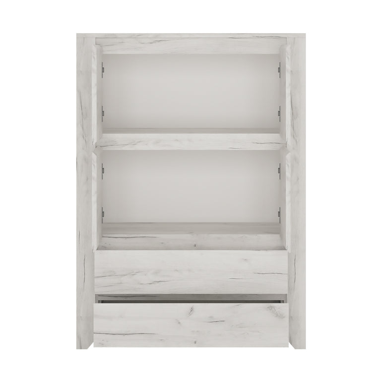 Seraph 4 Door 2 Drawer Cupboard in White Craft Oak