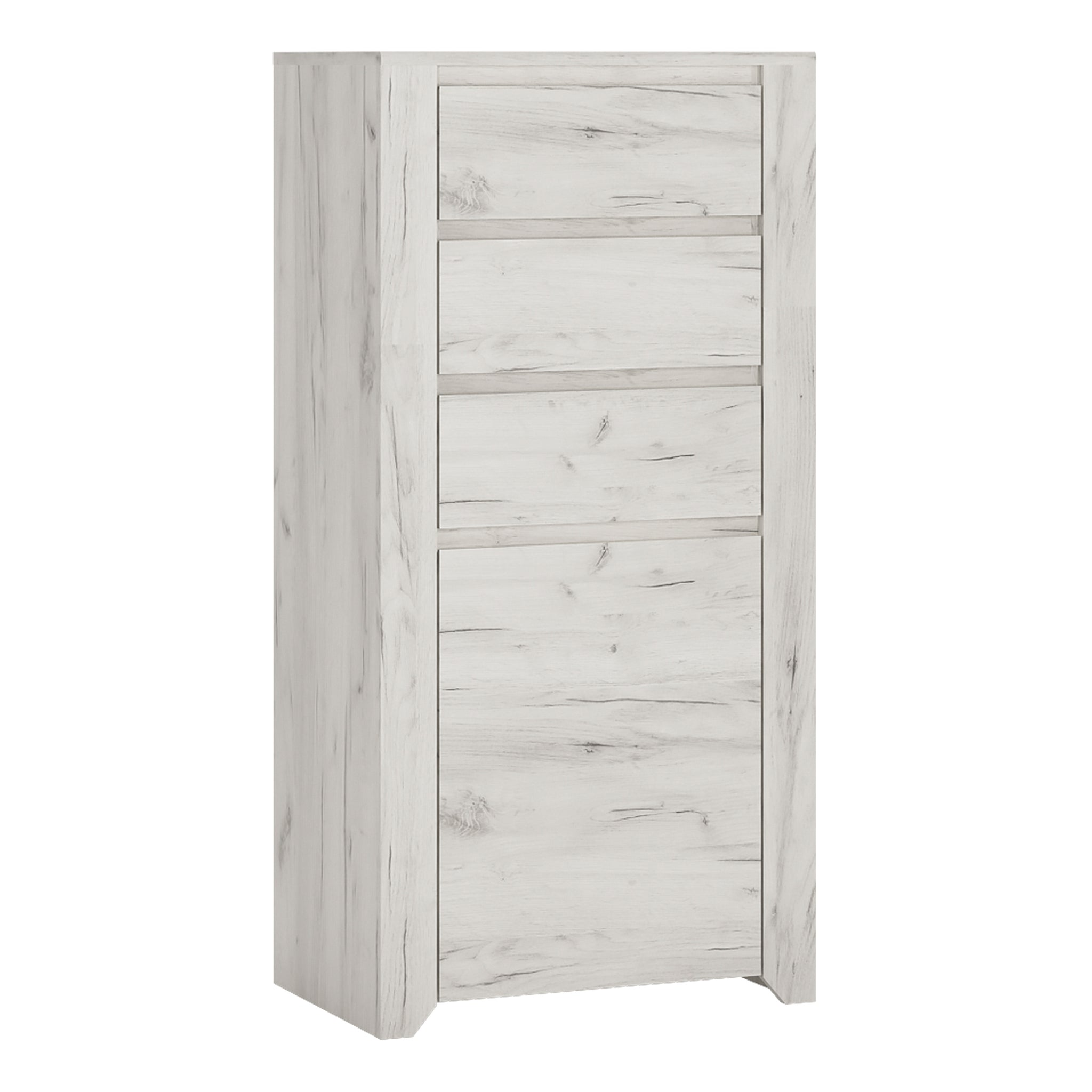 Seraph 1 Door 3 Drawer Chest in White Craft Oak