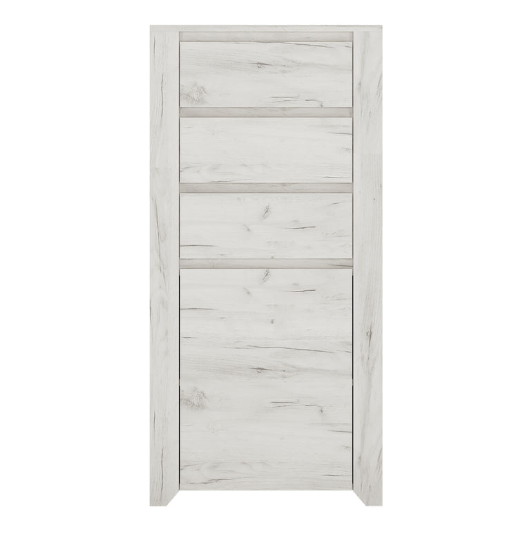 Seraph 1 Door 3 Drawer Chest in White Craft Oak