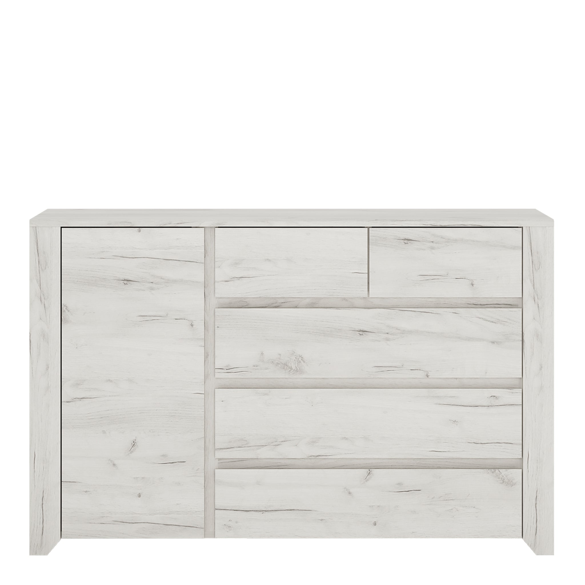 Seraph 1 Door 2+3 drawer Chest in White Craft Oak