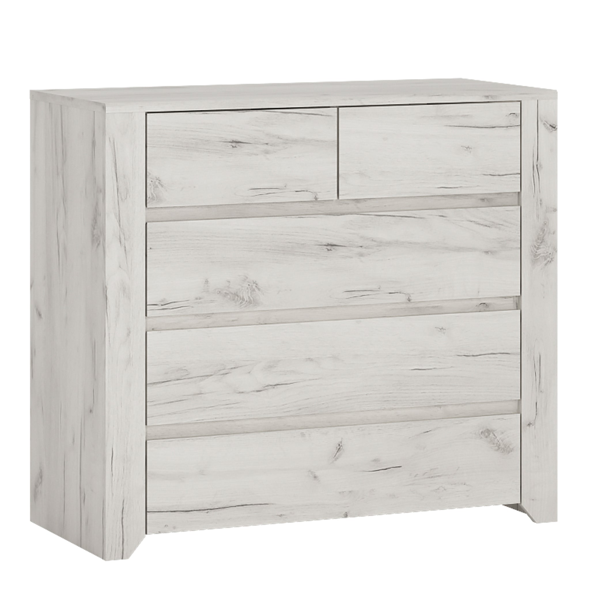 Seraph 2+3 Chest of Drawers in White Craft Oak