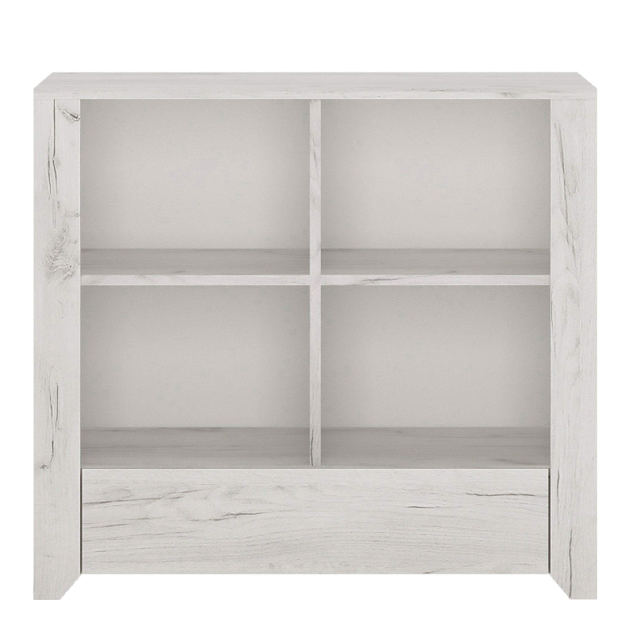 Seraph 1 Drawer Low Bookcase in White Craft Oak