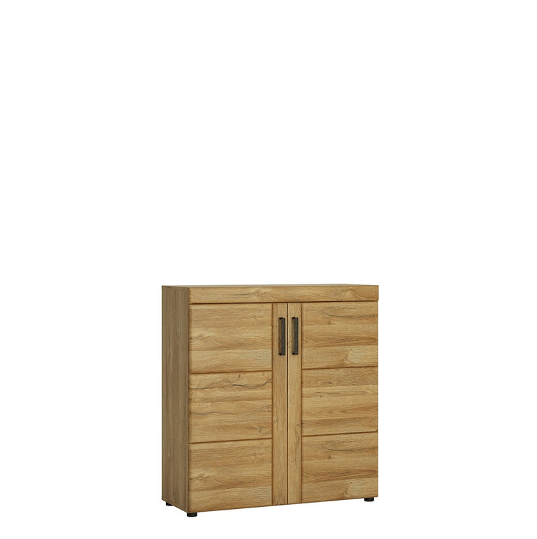 Drapery 2 door shoe cabinet in Grandson Oak