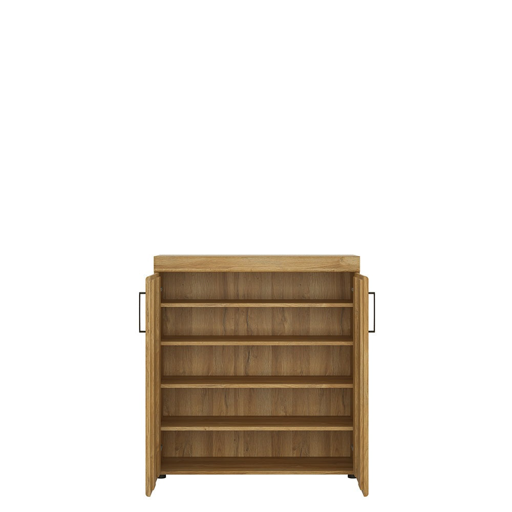 Drapery 2 door shoe cabinet in Grandson Oak