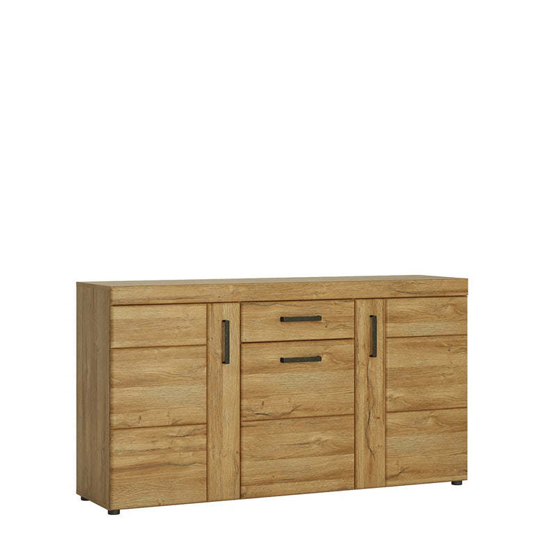 Drapery 3 door 1 drawer sideboard in Grandson Oak