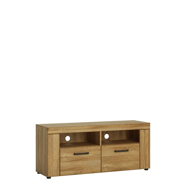 Drapery 2 drawer TV cabinet in Grandson Oak