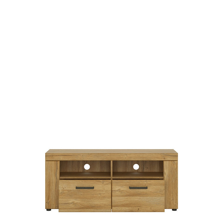 Drapery 2 drawer TV cabinet in Grandson Oak