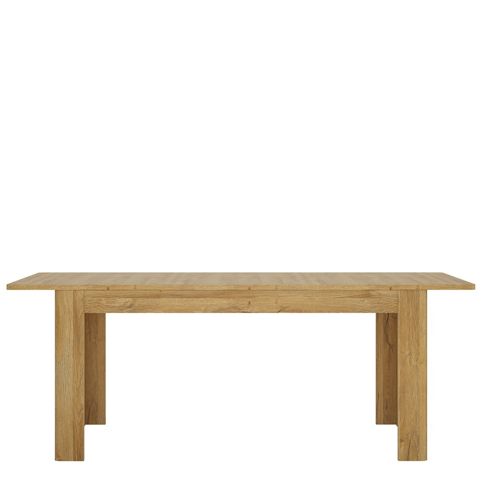 Drapery Extending dining table in Grandson Oak