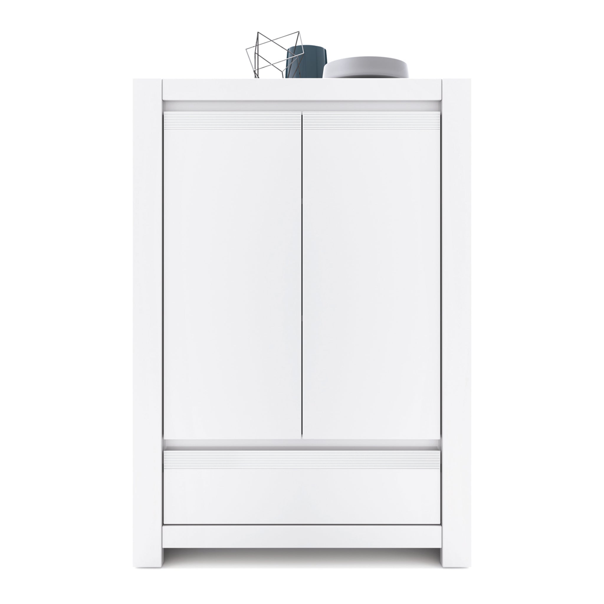 Novus 2 Door 1 Drawer Cabinet in Alpine White