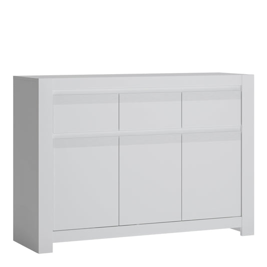 Novus 3 Door 3 Drawer Cabinet in Alpine White