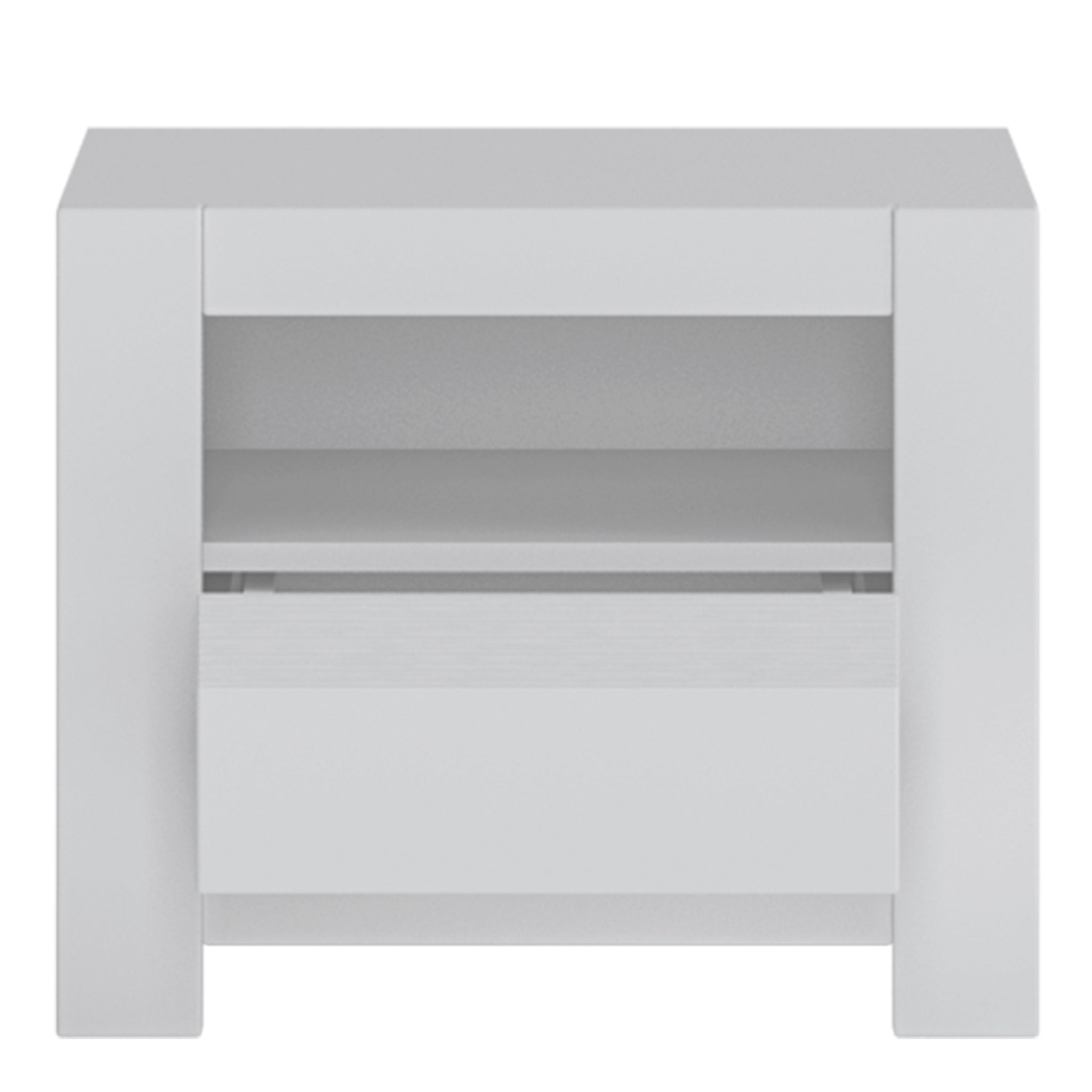 Novus 1 Drawer Bedside Table in Alpine White