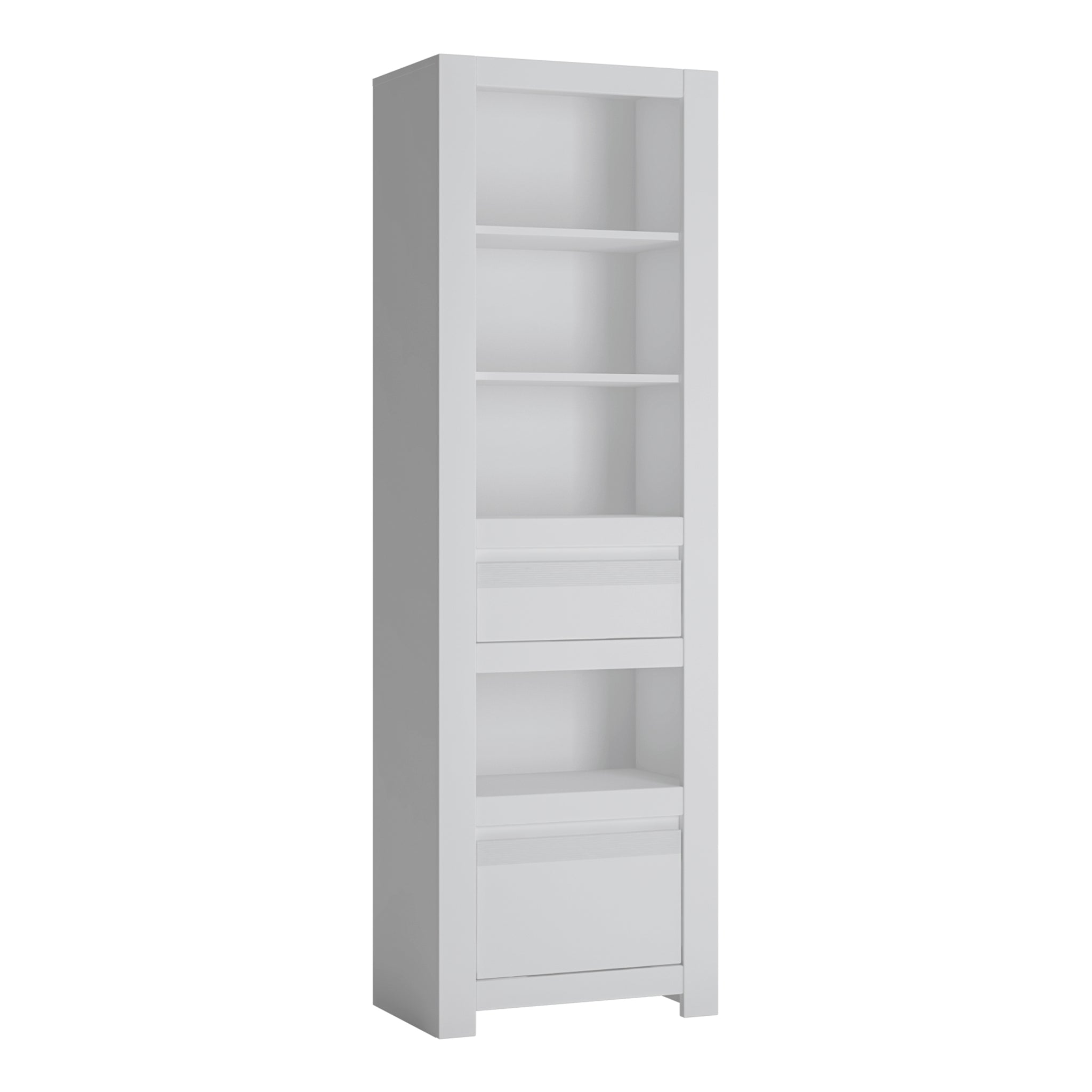 Novus 2 Drawer Bookcase in Alpine White