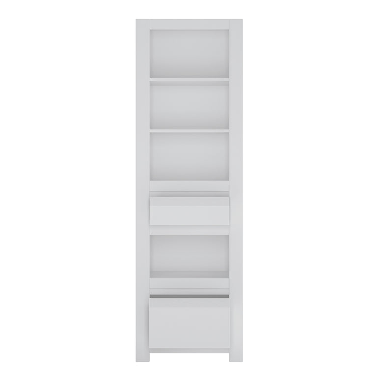 Novus 2 Drawer Bookcase in Alpine White