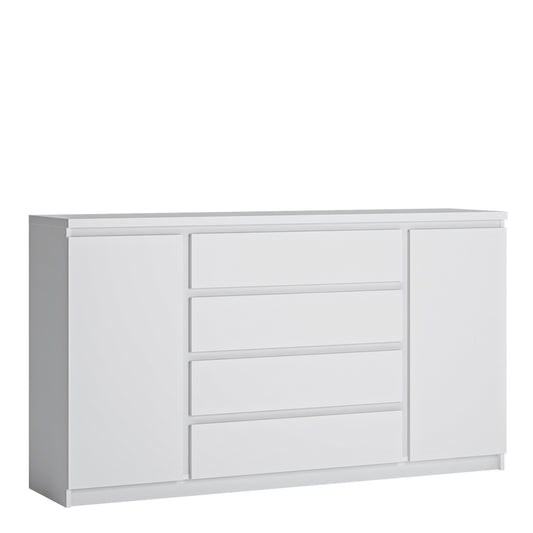 Friboi 2 door 4 drawer wide sideboard in White