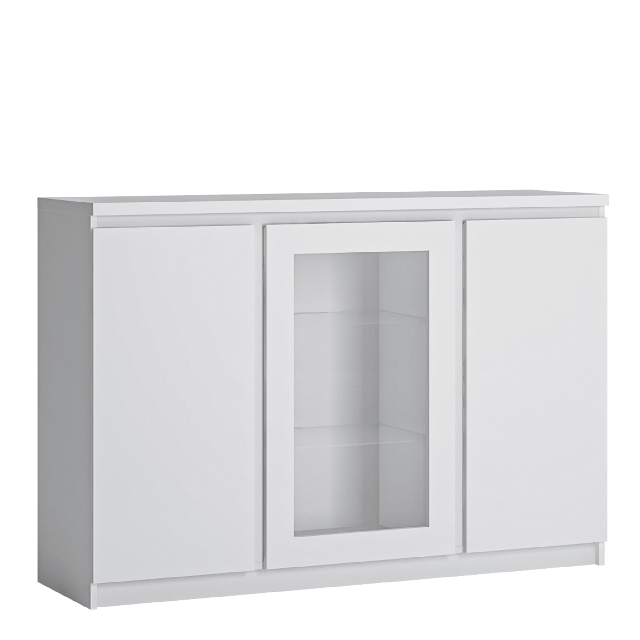 Friboi 3 door sideboard (Glazed centre) in White