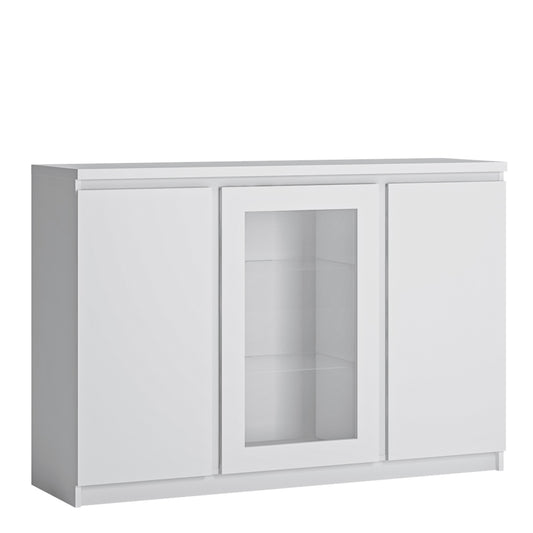 Friboi 3 door sideboard (Glazed centre) in White