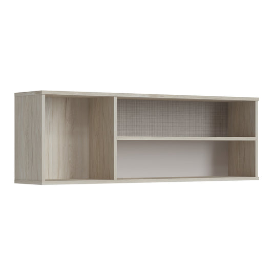 Canvas Shelf in Light Walnut, Grey Fabric Effect and Cashmere