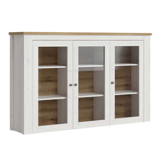 Stellara 3 Door Display top unit in White and Oak