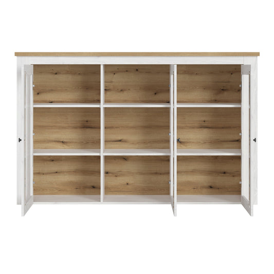 Stellara 3 Door Display top unit in White and Oak