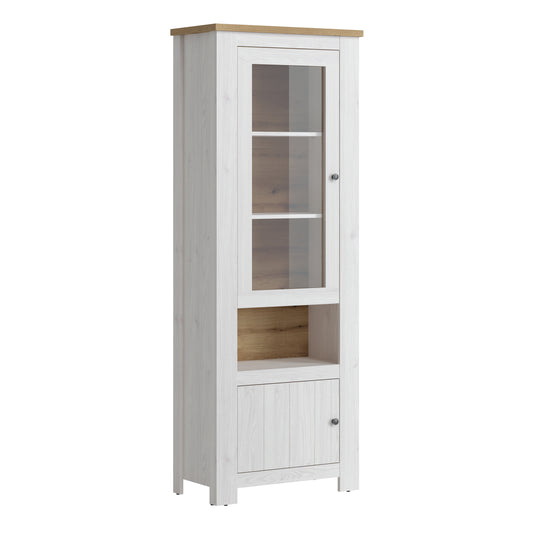 Stellara 2 Door Display Cabinet in White and Oak
