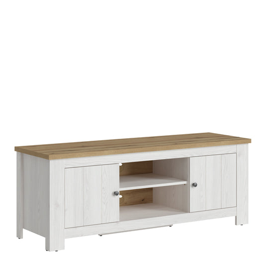 Stellara 2 Door TV Unit in White and Oak