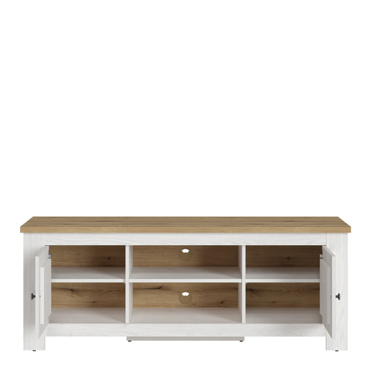 Stellara 2 Door TV Unit in White and Oak