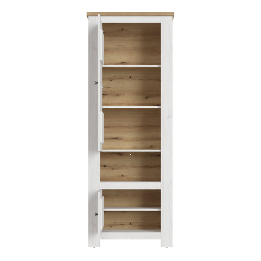 Stellara 2 Door Cabinet in White and Oak