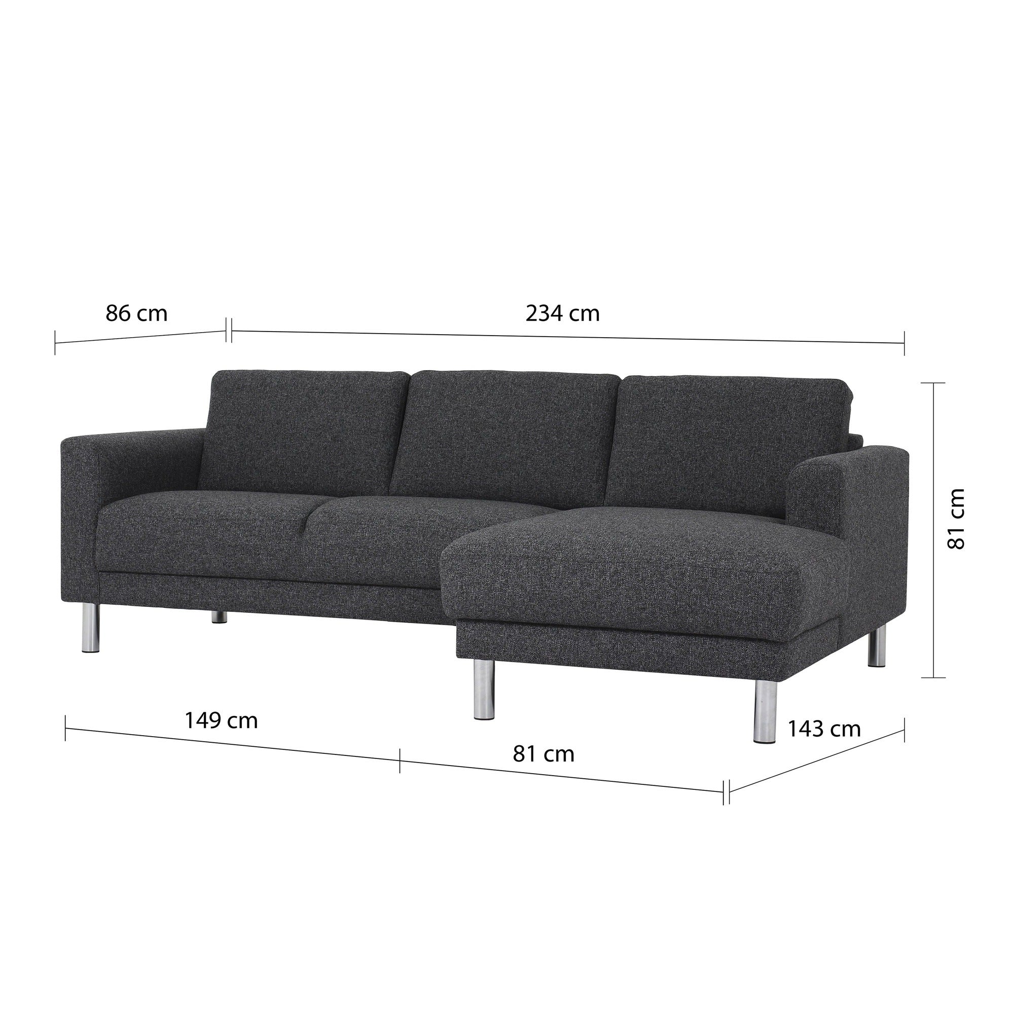 Akron Chaiselongue Sofa (RH) in Nova